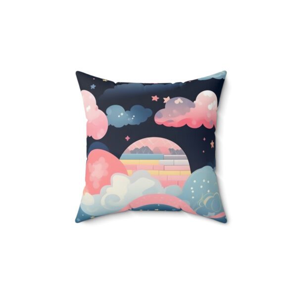 Moonlit Sky Clouds Polyester Pillow - Image 5