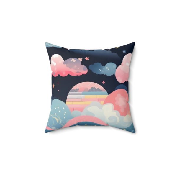 Moonlit Sky Clouds Polyester Pillow - Image 4