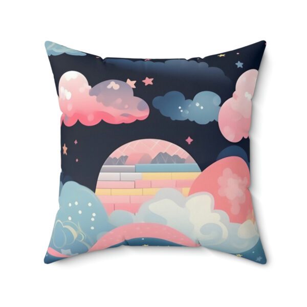 Moonlit Sky Clouds Polyester Pillow