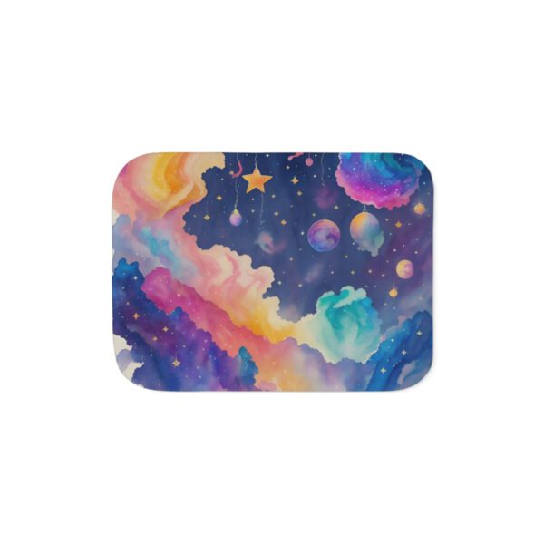 Rainbow Watercolor Clouds - Sherpa Blanket - Image 5