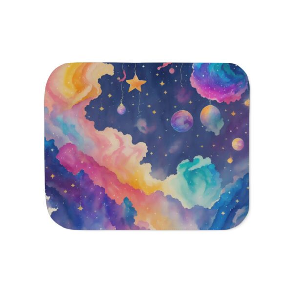 Rainbow Watercolor Clouds - Sherpa Blanket - Image 13