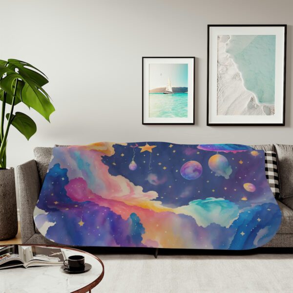 Rainbow Watercolor Clouds - Sherpa Blanket - Image 19