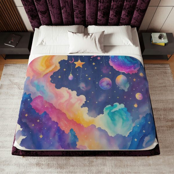 Rainbow Watercolor Clouds - Sherpa Blanket - Image 20