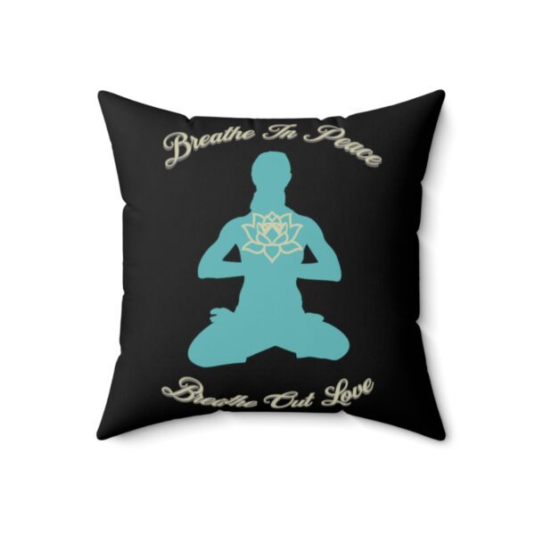 "Breathe In Peace Breathe Out Love" Meditation Pillow with Lotus Design - Pillow - Image 10