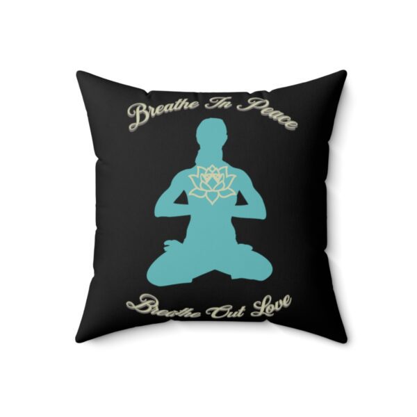 "Breathe In Peace Breathe Out Love" Meditation Pillow with Lotus Design - Pillow - Image 11