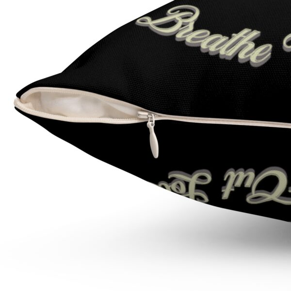 "Breathe In Peace Breathe Out Love" Meditation Pillow with Lotus Design - Pillow - Image 3