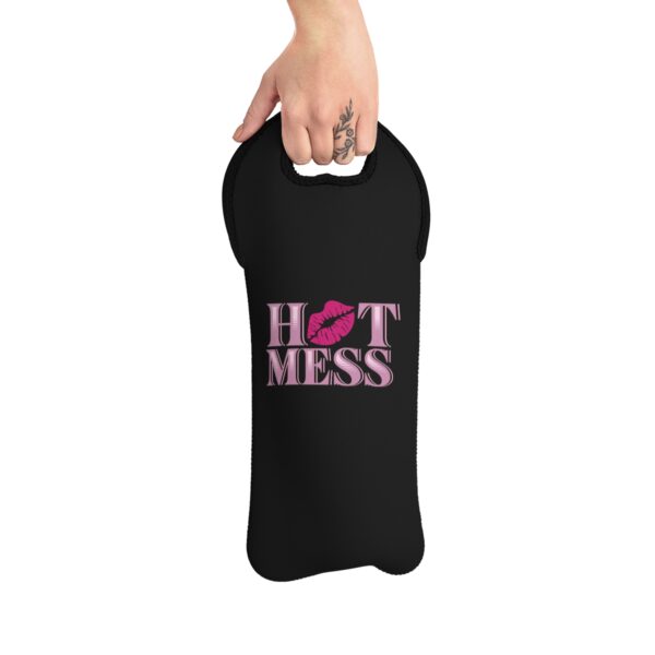 "Hot Mess" - Insulated Wine Tote - Image 3