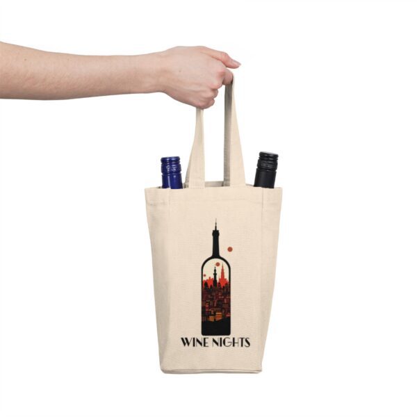 "Wine Nights" City Skyline - Wine Tote Bag - Image 2