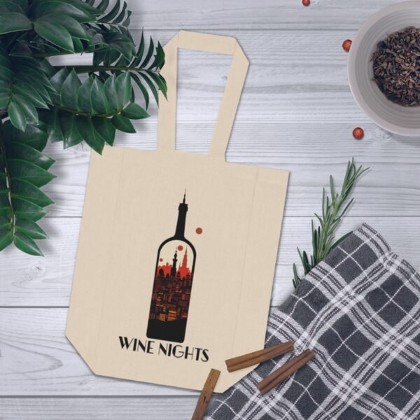 "Wine Nights" City Skyline - Wine Tote Bag - Image 3