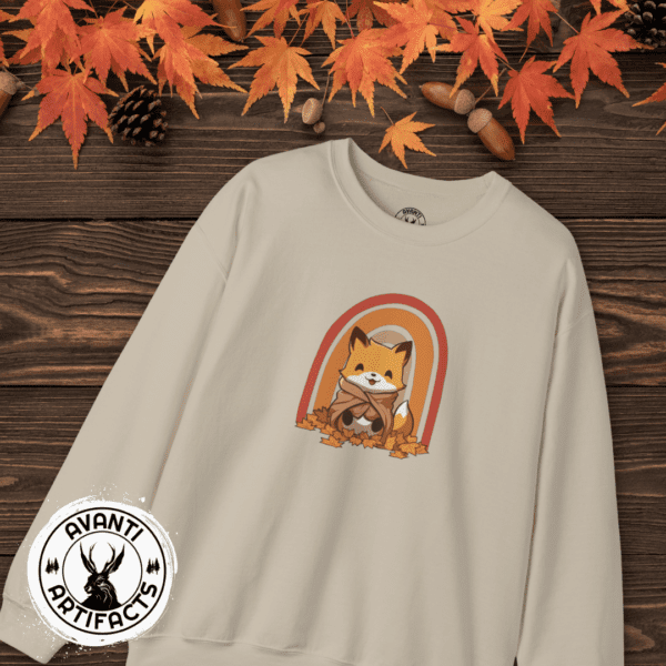 Cozy Fall Fox | Cute Fox Autumn Sweater | Fall Leaves | Unisex - Sweater