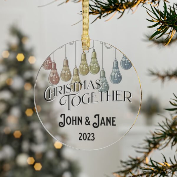 "Christmas Together" Vintage-Styled (Personalized) - Acrylic Ornaments - Image 3