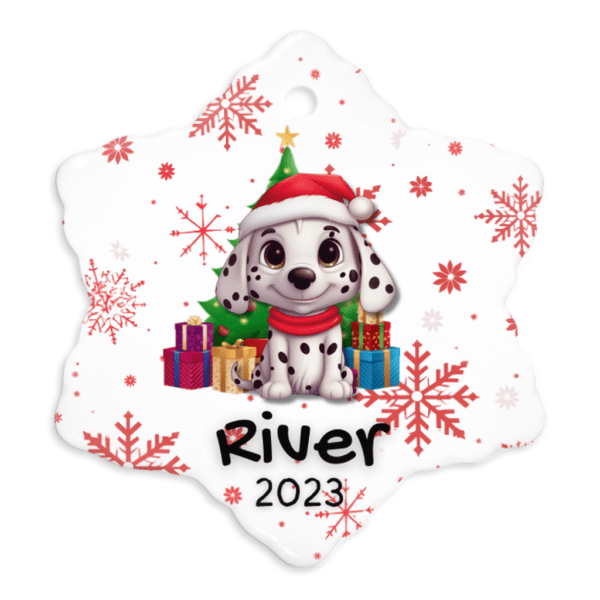 Dalmatian (Personalized) | Cute Dog Ornament | Dalmatian Owner Gift - Porcelain Ornaments - Image 3