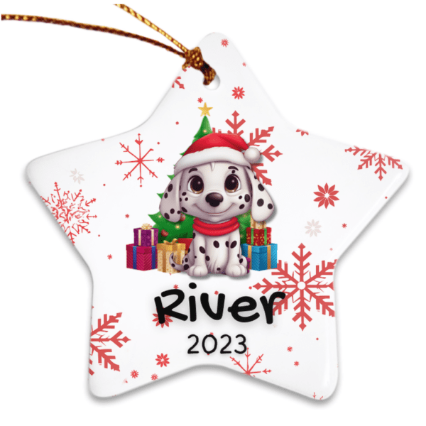 Dalmatian (Personalized) | Cute Dog Ornament | Dalmatian Owner Gift - Porcelain Ornaments - Image 4