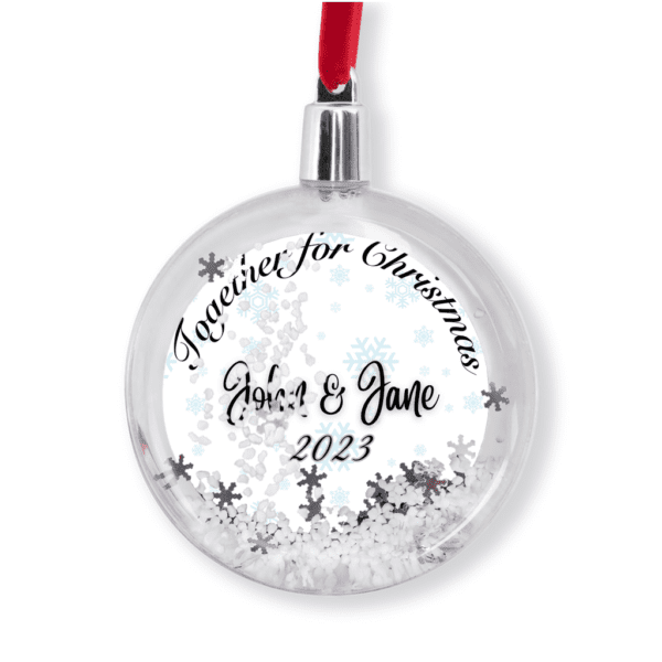 "Together For Christmas" (Personalized) - Snow Globe Ornaments