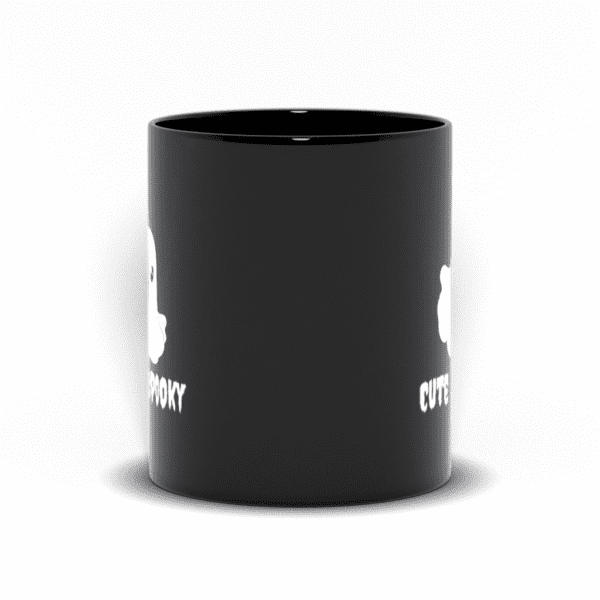 Cute & Spooky Ghost | Halloween Mug | Trick or Treat Mug | Spooky Season - Black Mugs - Image 5