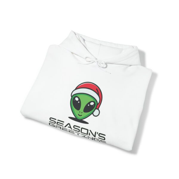 Alien Season's Greetings | Christmas Alien | Grey Alien | Festive Alien - Hoodie - Image 5