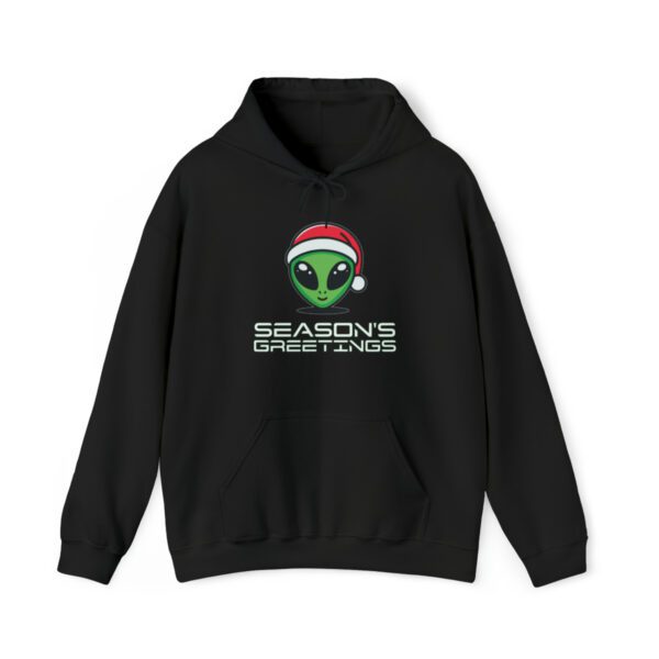 Alien Season's Greetings | Christmas Alien | Grey Alien | Festive Alien - Hoodie - Image 2