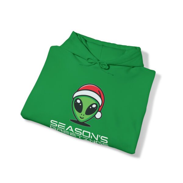 Alien Season's Greetings | Christmas Alien | Grey Alien | Festive Alien - Hoodie - Image 7