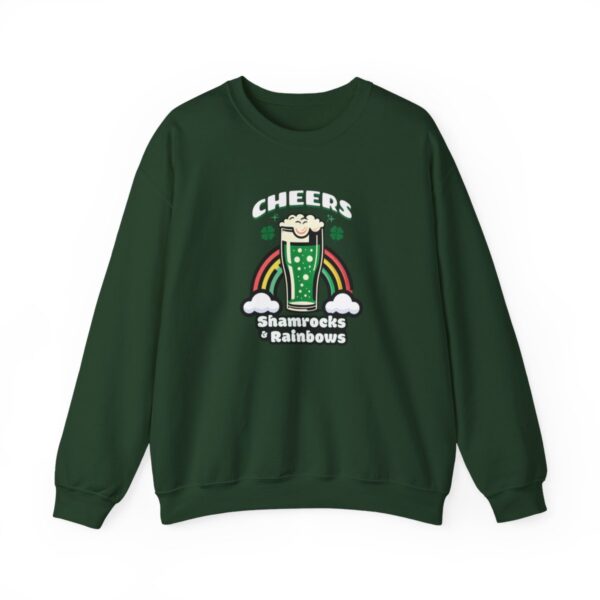 Cheers: Shamrocks & Rainbows | Saint Patrick's Day | Unisex - Sweater - Image 4