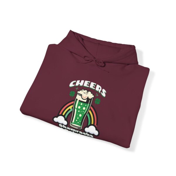 Cheers: Shamrocks & Rainbows | Saint Patrick's Day | Unisex - Hoodie - Image 5