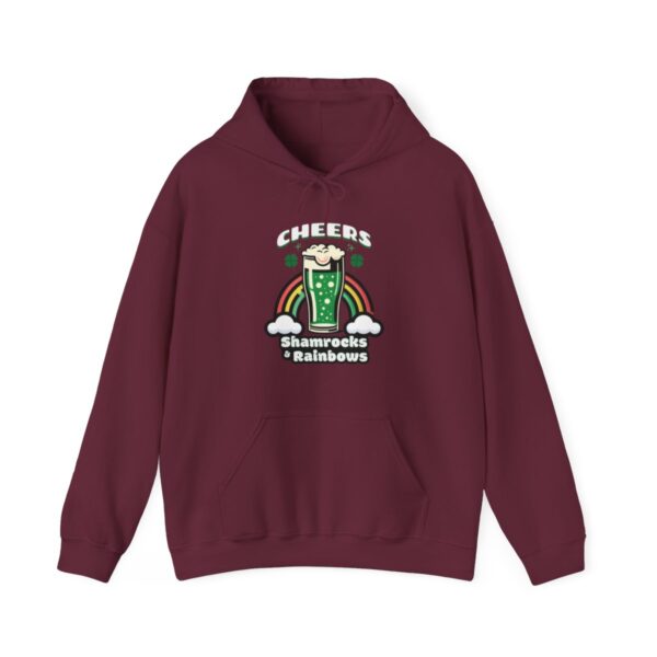 Cheers: Shamrocks & Rainbows | Saint Patrick's Day | Unisex - Hoodie - Image 4