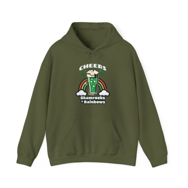 Cheers: Shamrocks & Rainbows | Saint Patrick's Day | Unisex - Hoodie - Image 2