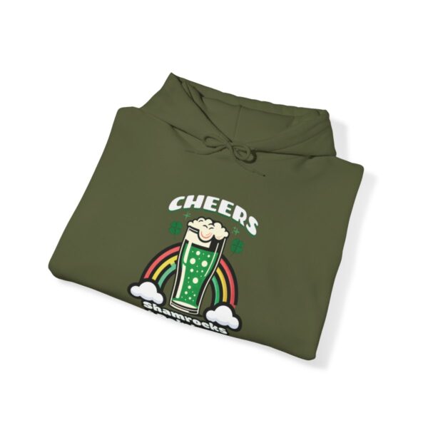 Cheers: Shamrocks & Rainbows | Saint Patrick's Day | Unisex - Hoodie - Image 3