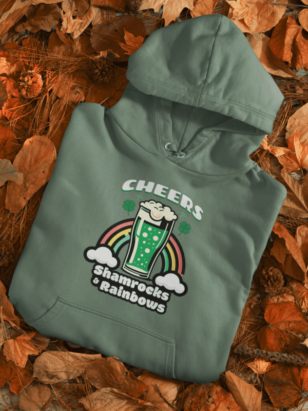 Cheers: Shamrocks & Rainbows | Saint Patrick's Day | Unisex - Hoodie