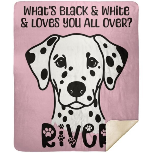 Dalmatian Love | Dalmatian Mom | Dalmatian Gift - Premium Mink Sherpa Blanket (Personalized) - Image 2