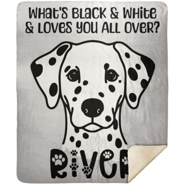 Dalmatian Love | Dalmatian Mom | Dalmatian Gift - Premium Mink Sherpa Blanket (Personalized) - Image 3