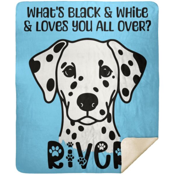 Dalmatian Love | Dalmatian Mom | Dalmatian Gift - Premium Mink Sherpa Blanket (Personalized) - Image 4