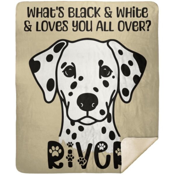 Dalmatian Love | Dalmatian Mom | Dalmatian Gift - Premium Mink Sherpa Blanket (Personalized) - Image 5