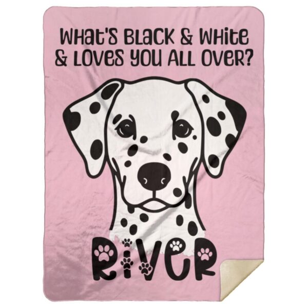 Dalmatian Love | Dalmatian Mom | Dalmatian Gift - Premium Mink Sherpa Blanket (Personalized) - Image 6