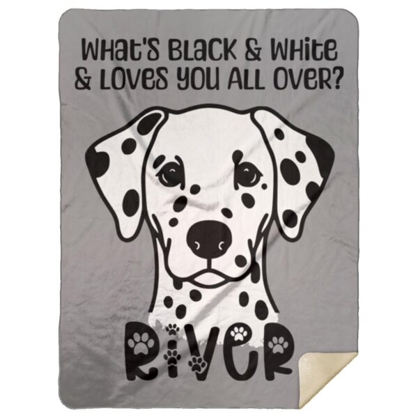 Dalmatian Love | Dalmatian Mom | Dalmatian Gift - Premium Mink Sherpa Blanket (Personalized) - Image 7