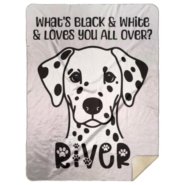 Dalmatian Love | Dalmatian Mom | Dalmatian Gift - Premium Mink Sherpa Blanket (Personalized) - Image 8