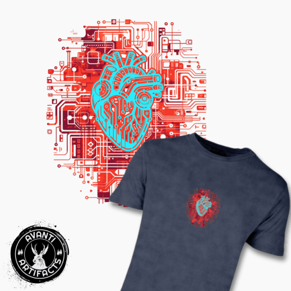 Core Innovation | Technology | Heart Graphic | Cybernetic | Unisex - Vintage Crewneck Tee
