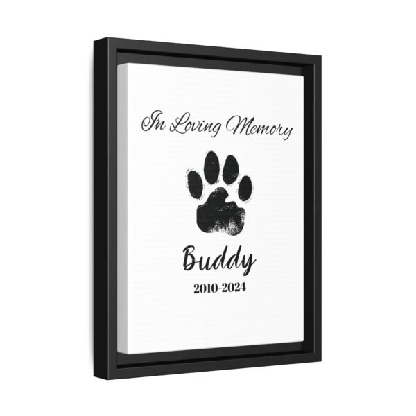 In Loving Memory Personalized Pet Memorial | Dog Memorial | Pet Tribute - Framed Matte Canvas - Image 2