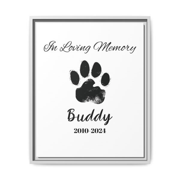In Loving Memory Personalized Pet Memorial | Dog Memorial | Pet Tribute - Framed Matte Canvas - Image 16