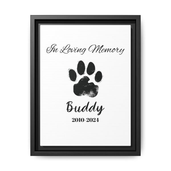 In Loving Memory Personalized Pet Memorial | Dog Memorial | Pet Tribute - Framed Matte Canvas