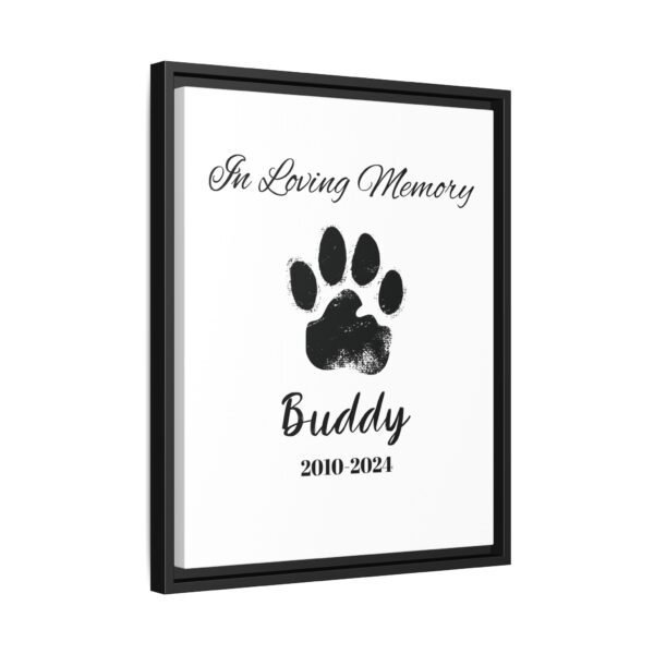 In Loving Memory Personalized Pet Memorial | Dog Memorial | Pet Tribute - Framed Matte Canvas - Image 5