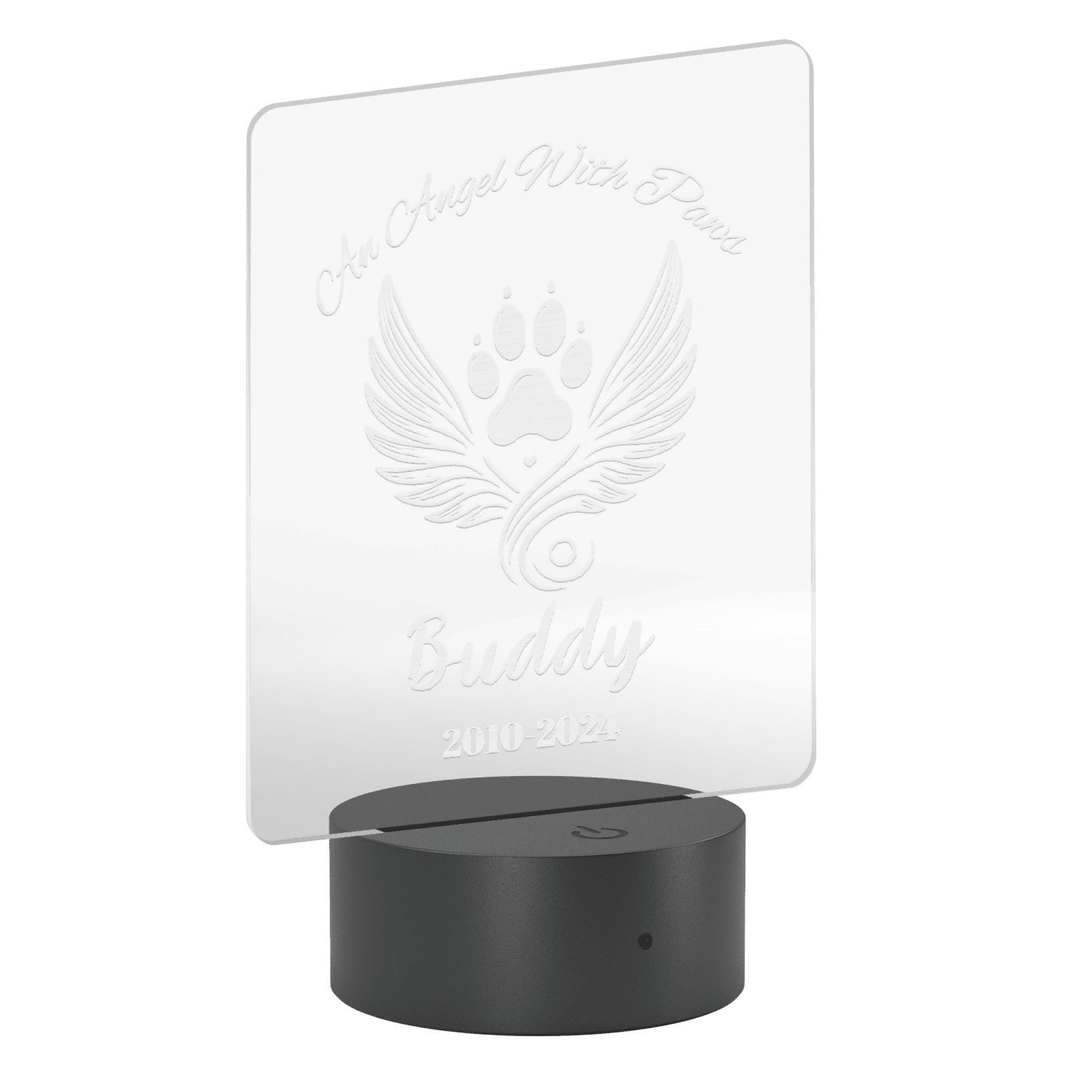 An Angel With Paws Personalized | Pet Memorial | Pet Keepsake - LED Acrylic Sign - Image 5