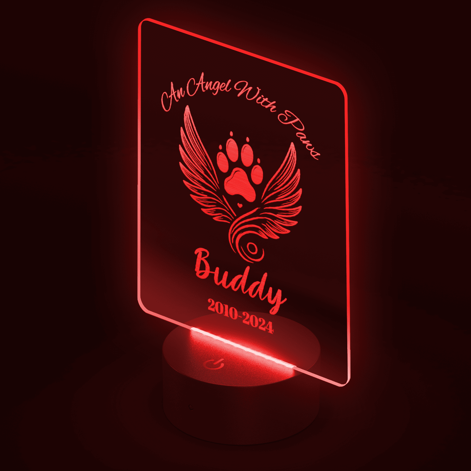 An Angel With Paws Personalized | Pet Memorial | Pet Keepsake - LED Acrylic Sign - Image 7