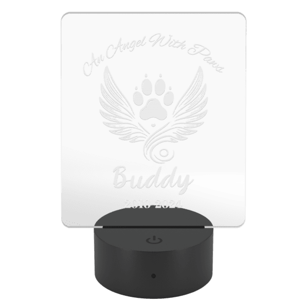 An Angel With Paws Personalized | Pet Memorial | Pet Keepsake - LED Acrylic Sign - Image 4