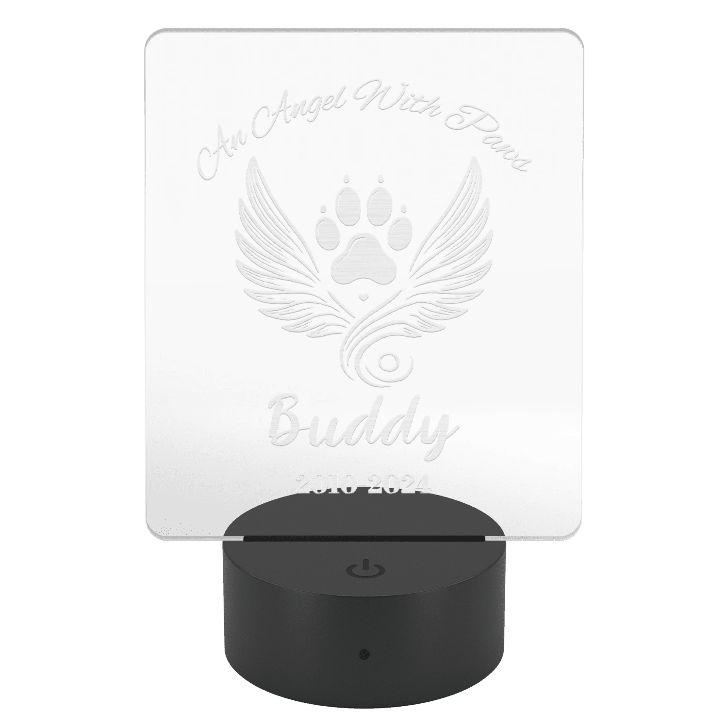 An Angel With Paws Personalized | Pet Memorial | Pet Keepsake - LED Acrylic Sign - Image 4