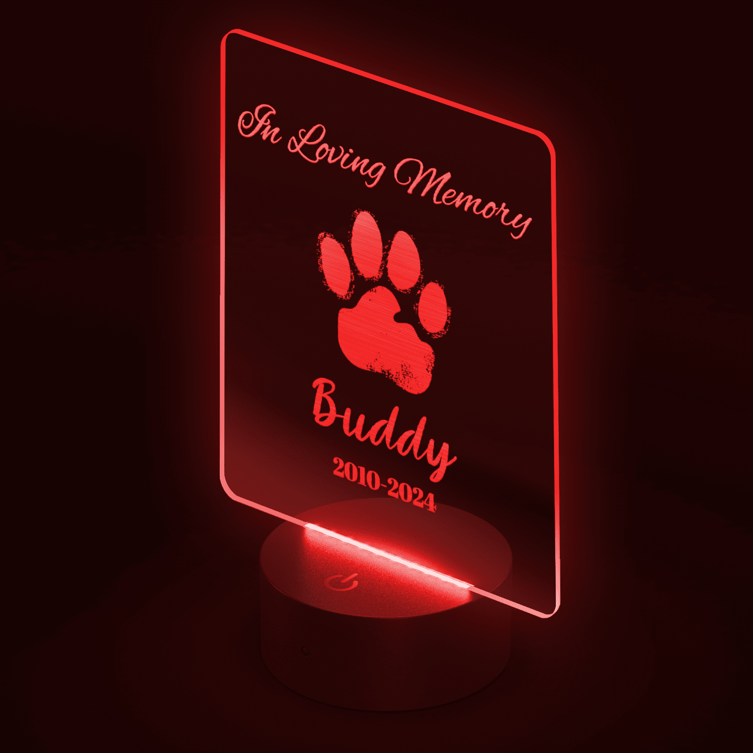 In Loving Memory | Personalized Pet Memorial | Rainbow Bridge Memory - Acrylic LED Sign - Image 7