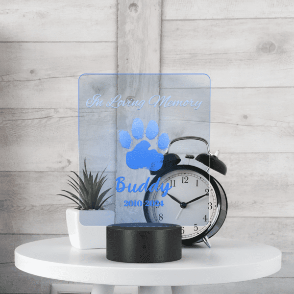 In Loving Memory | Personalized Pet Memorial | Rainbow Bridge Memory - Acrylic LED Sign