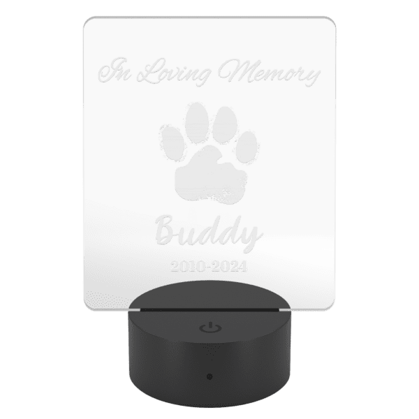 In Loving Memory | Personalized Pet Memorial | Rainbow Bridge Memory - Acrylic LED Sign - Image 4
