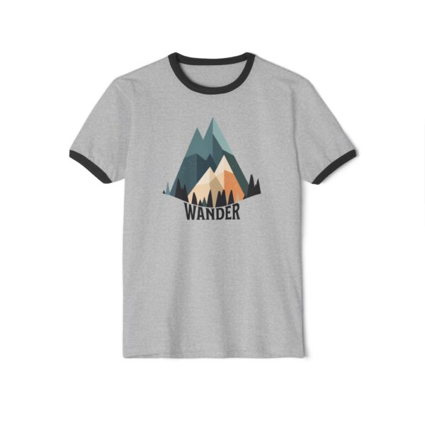 Wander Ringer Tee | Hiking Shirt | Camping Shirt - Unisex Cotton Ringer T-Shirt - Image 3