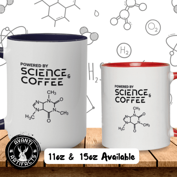 Powered By Science And Coffee | Science Mug | Coffee Lover Gift - Accent Mugs