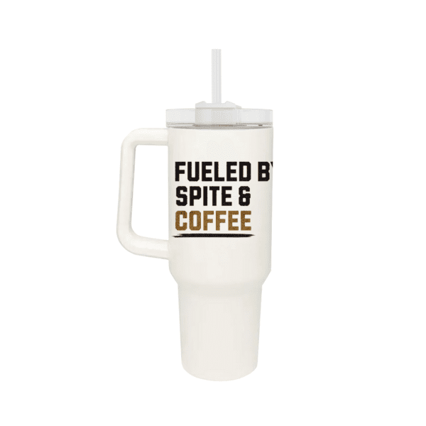 Fueled by Spite & Coffee | Coffee Lover Mug | Coffee Mug Gift - 40oz Quencher Tumbler - Image 2